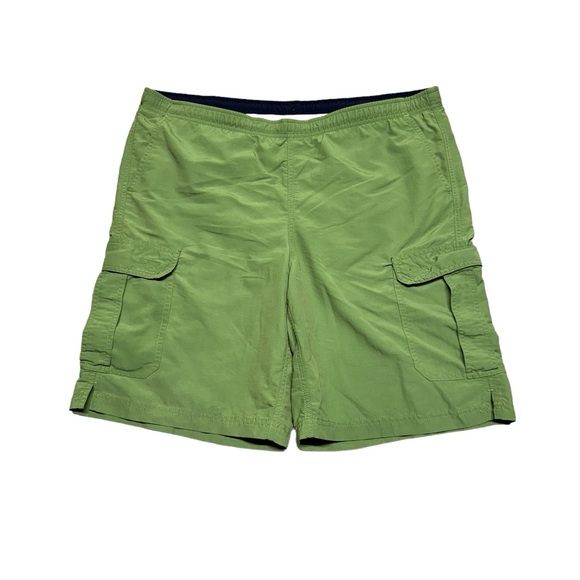 L.L. Bean Other - L.L.‎ Bean Suplex Nylon Cargo Swim Trunks Mens Medium Elastic Waist Green Beach